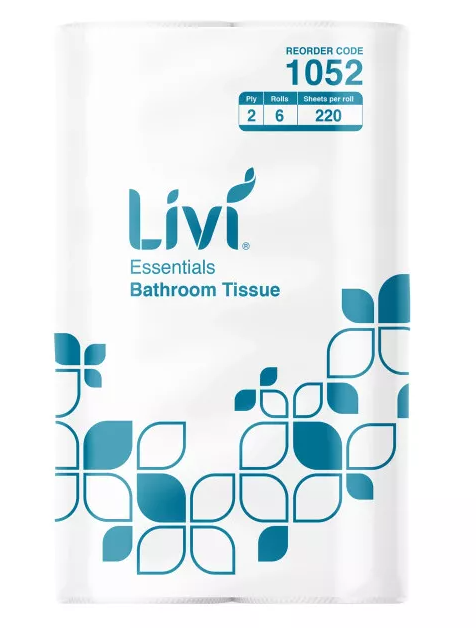 T/P (Cott) 1052 220s 2ply LIVI Essentials Tissue x 6/pack