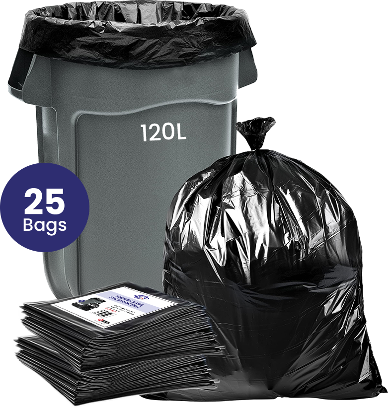 Rub Bags 120L BLACK SRUBH120 920x1375mm 30mu x 200