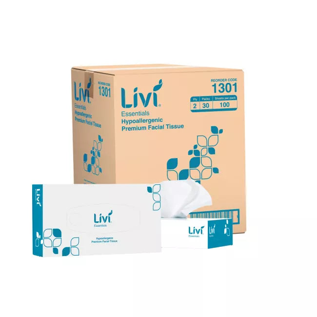 Tissues (Cott) LIVI Facial 2ply 1301 x packet