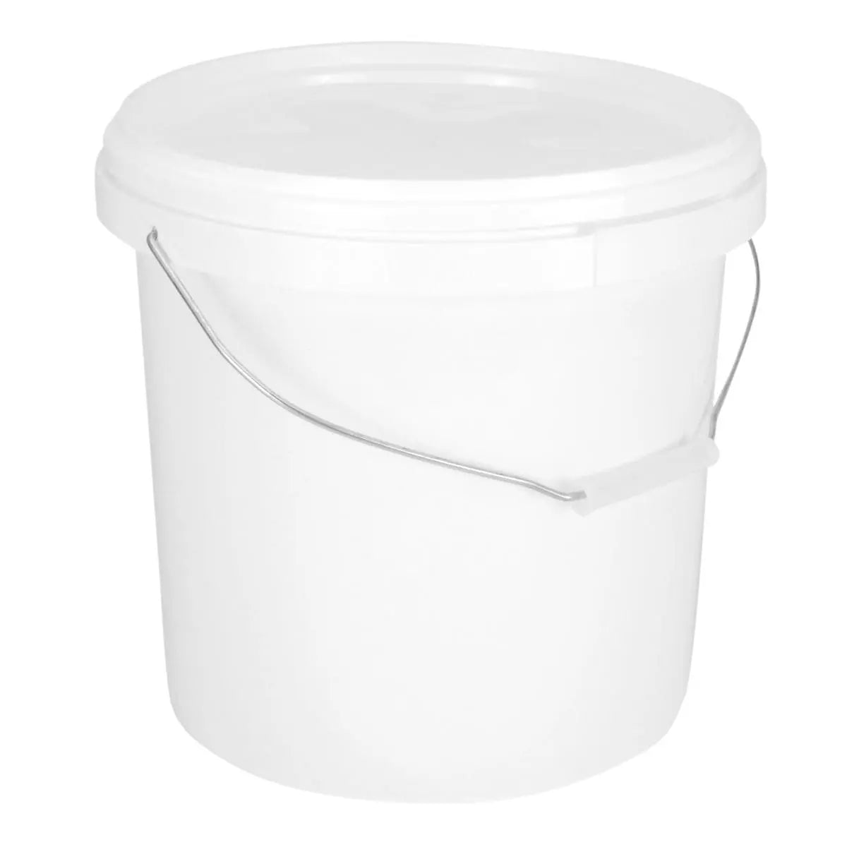 10L White Plastic Pail with Lid