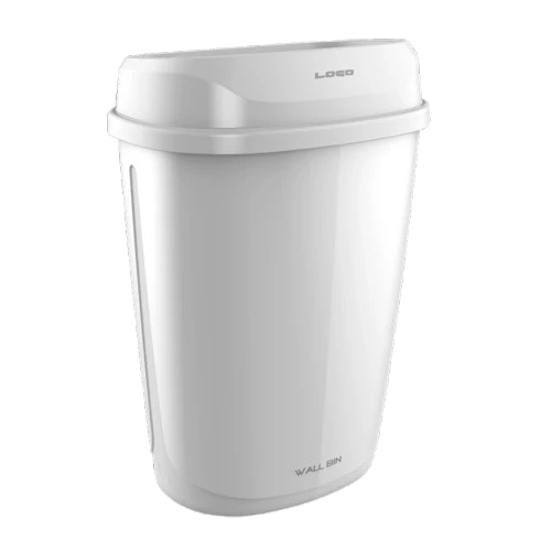 Waste Paper Bin with Lid WHITE 32L