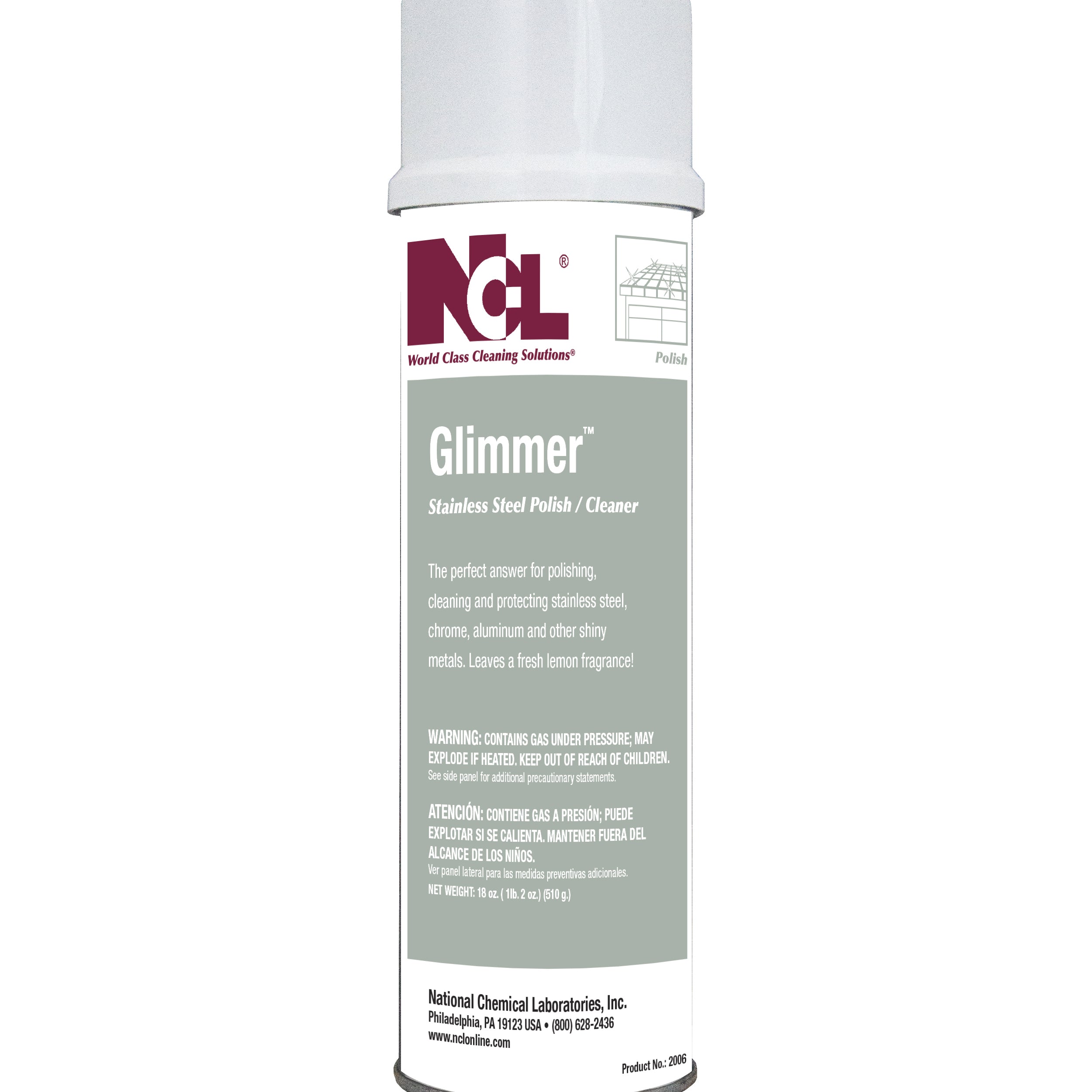 GLIMMER S/steel Cleaner 510g Aerosol