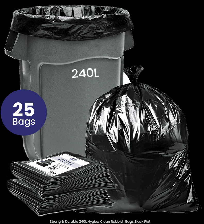 Rub Bags 240L BLACK SRUBH240 1150x1500mm 30mu x 150/ctn