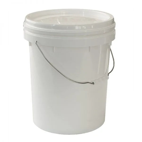 20L White Plastic Pail with Lid