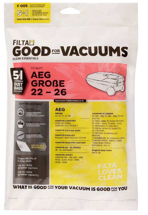 Vac Bags for AEG GROBE24 F005 x 5