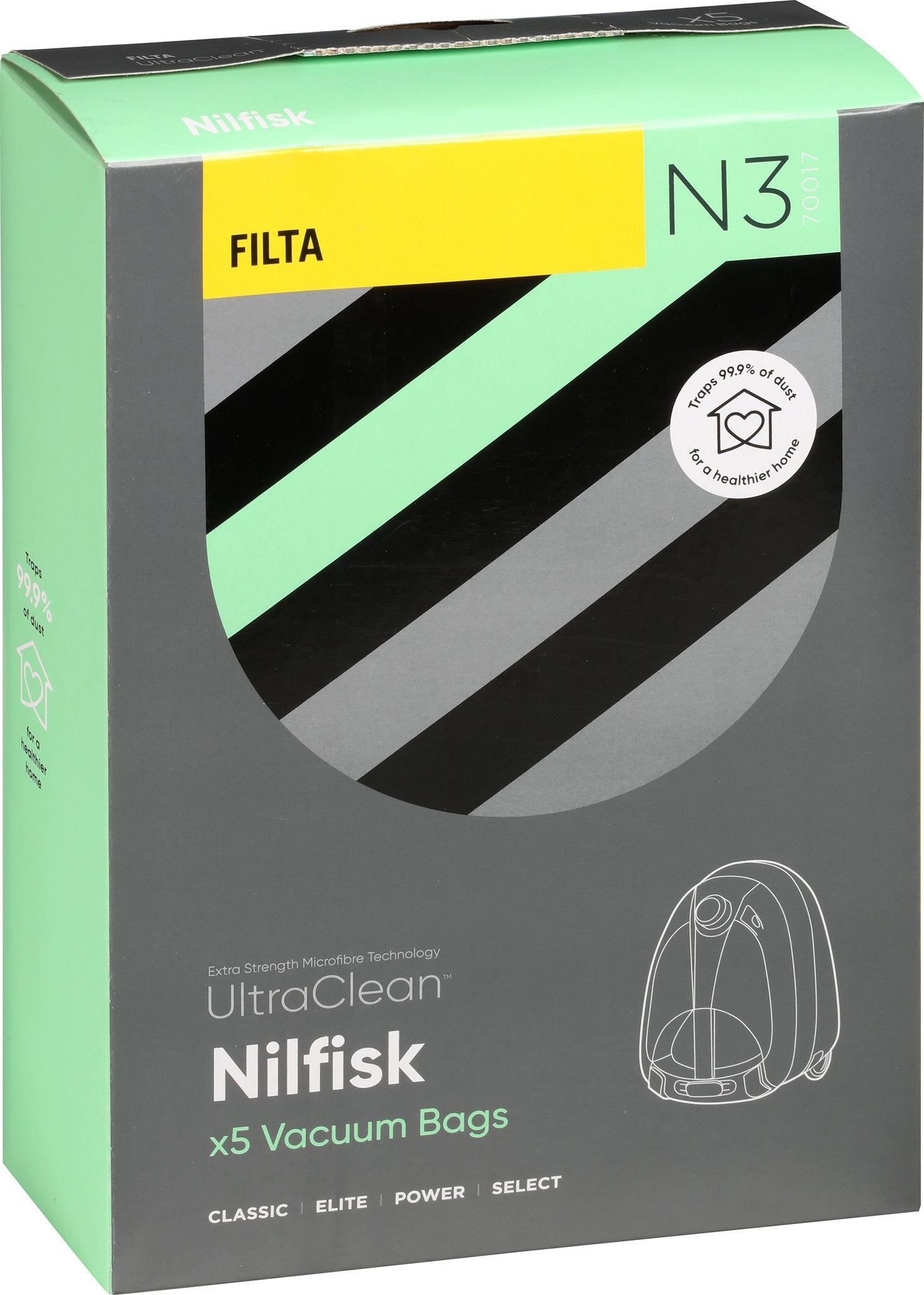 Vac Bags for Nilfisk Ultraclean 70017 x 5