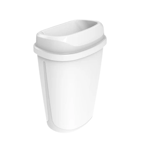 Waste Paper Bin with Lid WHITE 12L