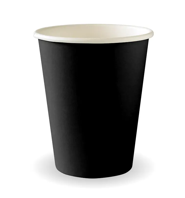 Cup 8oz Black Biopak 80mm Single Wall  x 1000