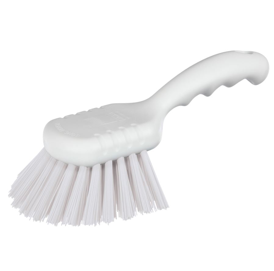 Gong Brush WHITE Short Handle Polyester AT164