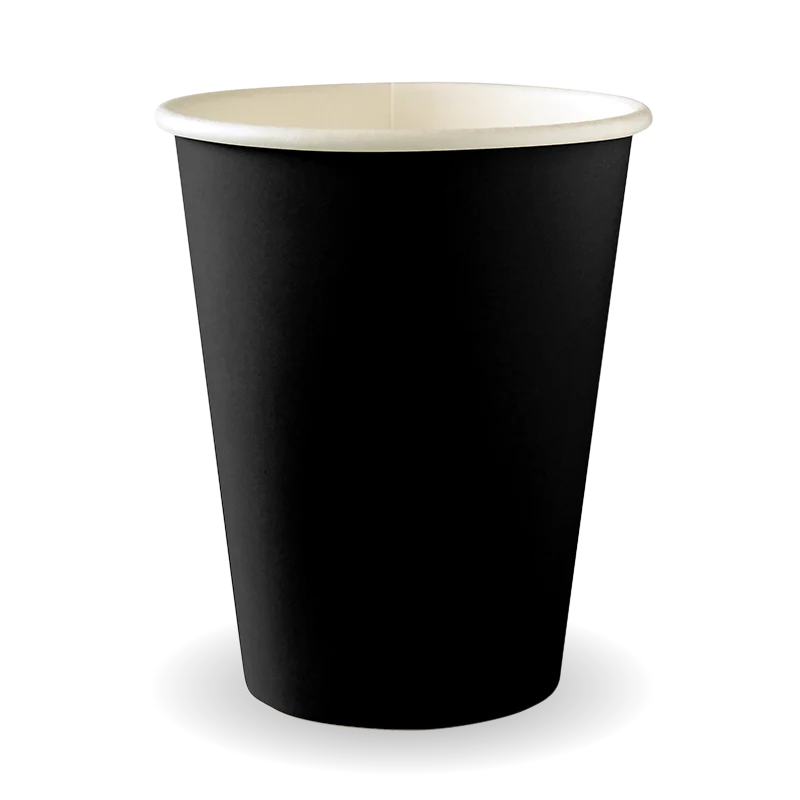 Cup 12oz BLACK 90mm Single Wall Coffee x 1000