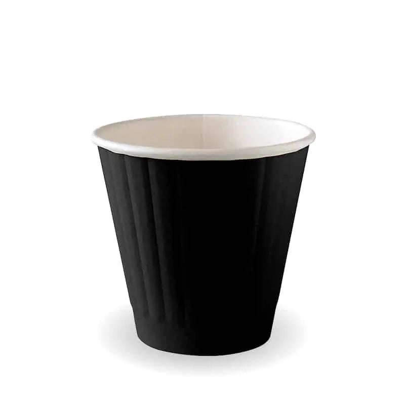 Cup 8oz Biopak BLACK 90mm BC-8DWB-90 Coffee x 1000