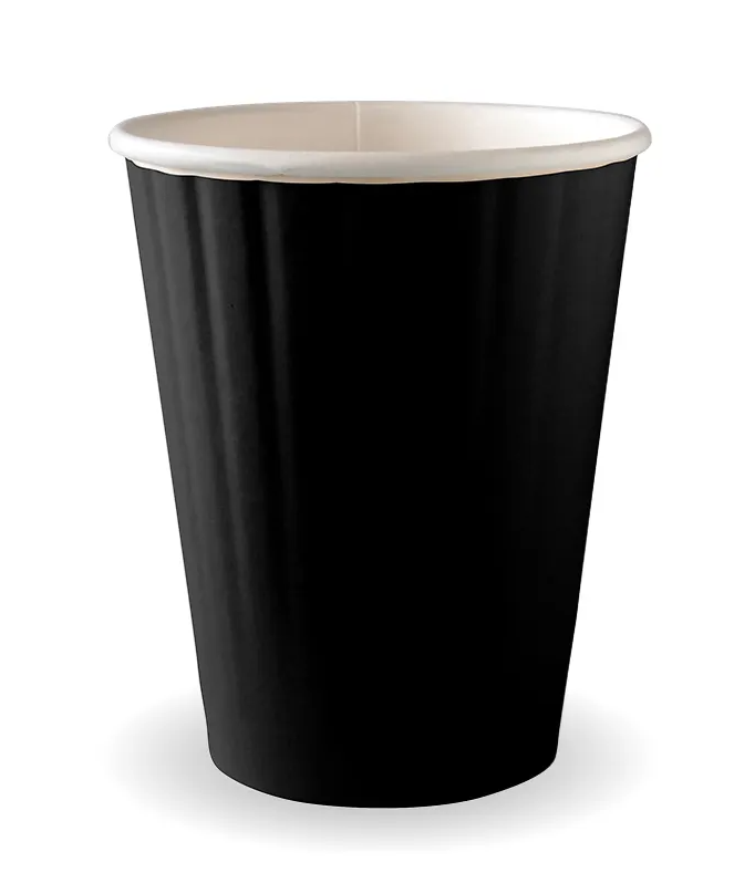 Cup 12oz Biopak BLACK 90mm BC-12DWB Coffee x 1000