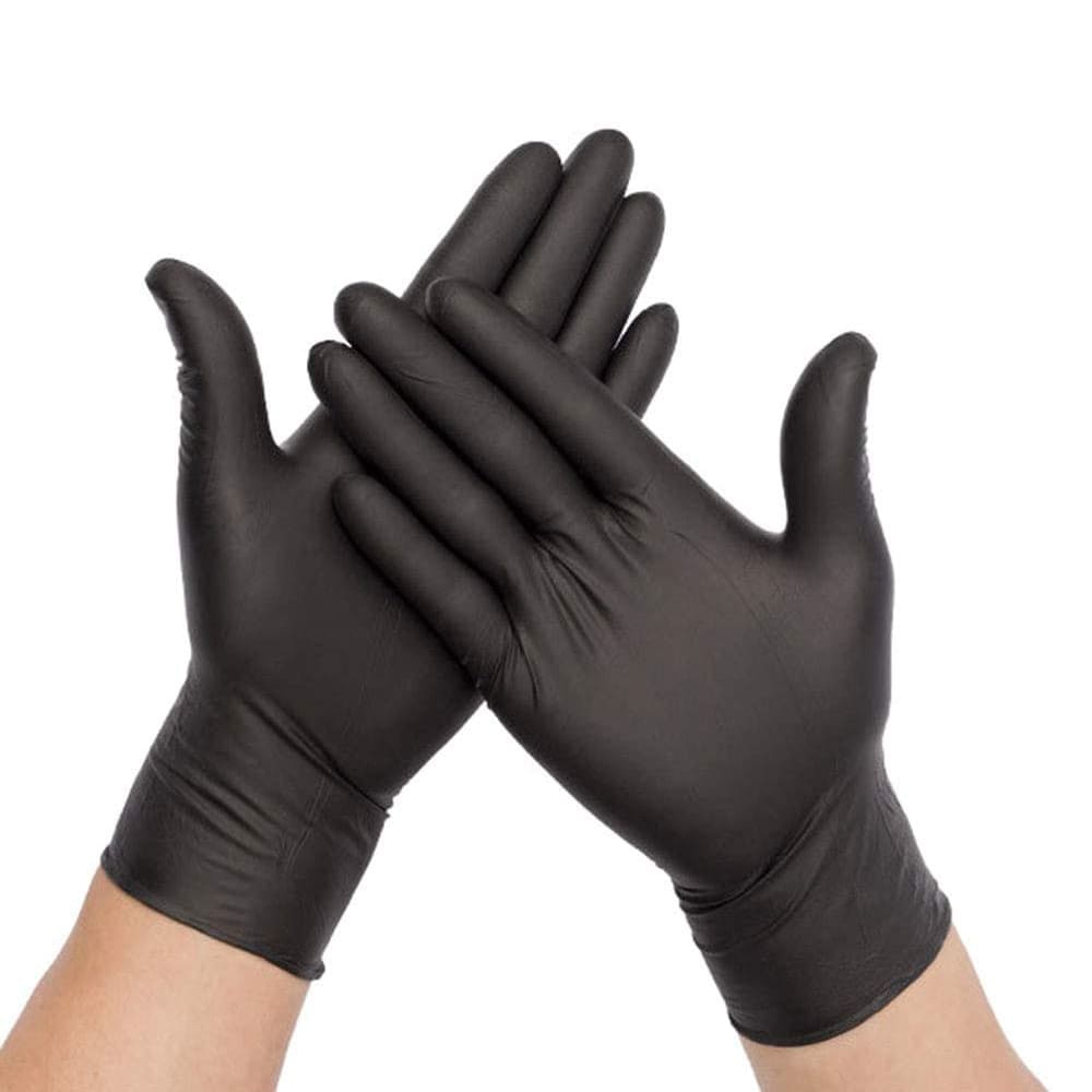 Gloves Hytec NITRILE BLACK MED P/F 10pkt/ctn
