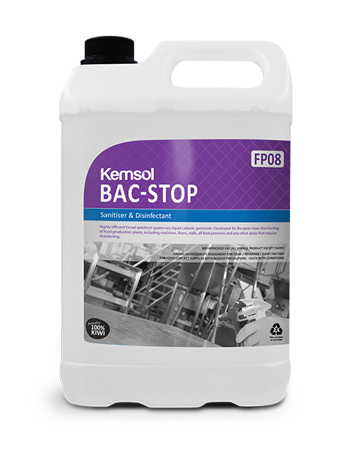 BAC STOP Quat-Based Sanitiser Concentrate (C8) 5L