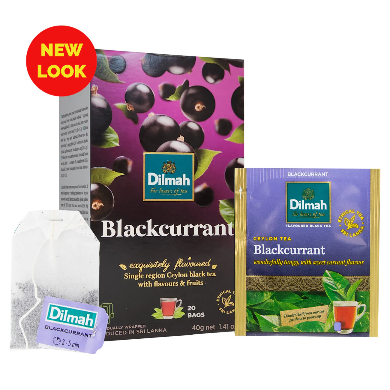 Tea Bags Dilmah Blackcurrant Foil Wrapped x 20