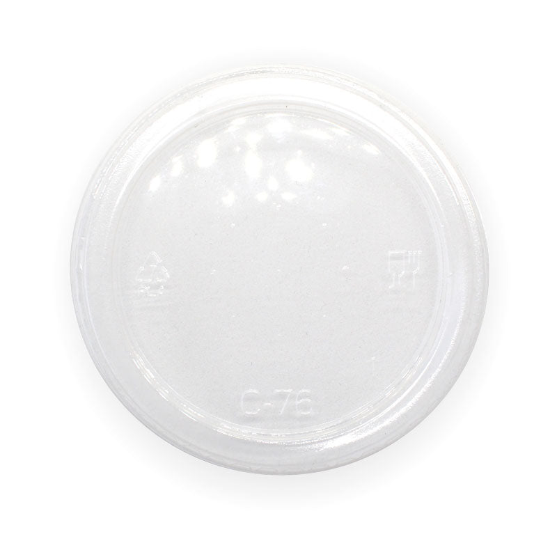 Lids Flat C-76F 60,90 &140ml clear (no hole) x 1000