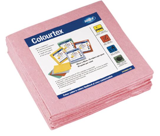 Cloths COLOURTEX Wipe Textile PINK/RED 10/pkt
