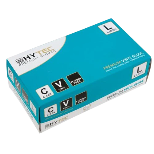 Gloves Hytec Clear VINYL Large P/F 10pkt/ctn