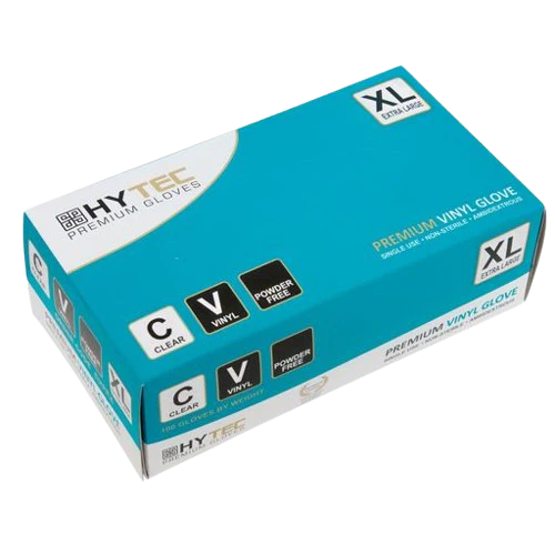 Gloves Hytec Clear VINYL XLarge P/F 10pkt/ctn