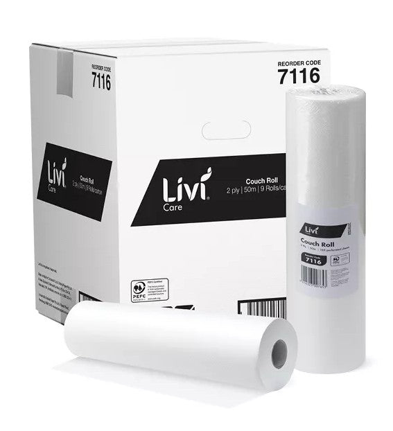 Couch Roll LIVI 2ply 50m 7116 each