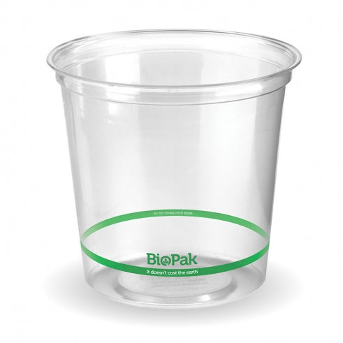 Container PLA ROUND 700ml Clear Deli Bio Bowl x 500