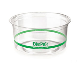 Container PLA ROUND 700ml WIDE Clear Deli Bio Bowl x 600