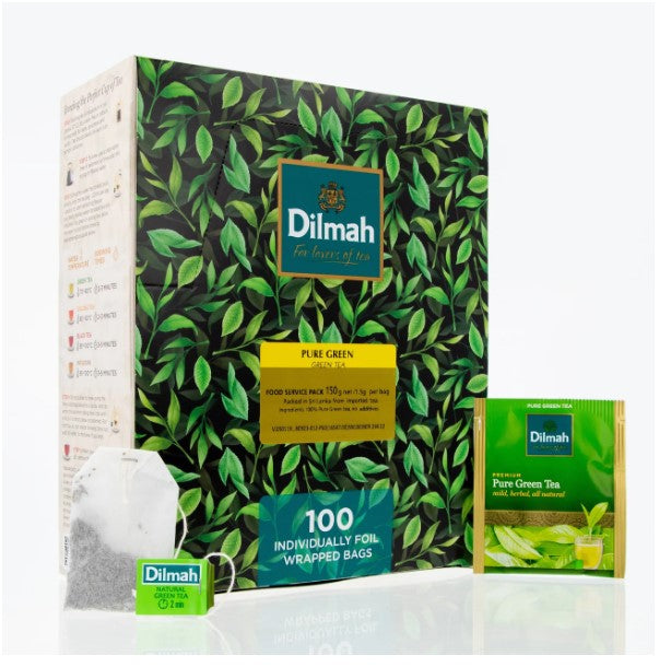 Tea Bags Dilmah Pure Green Foil Wrapped 81487 x 100