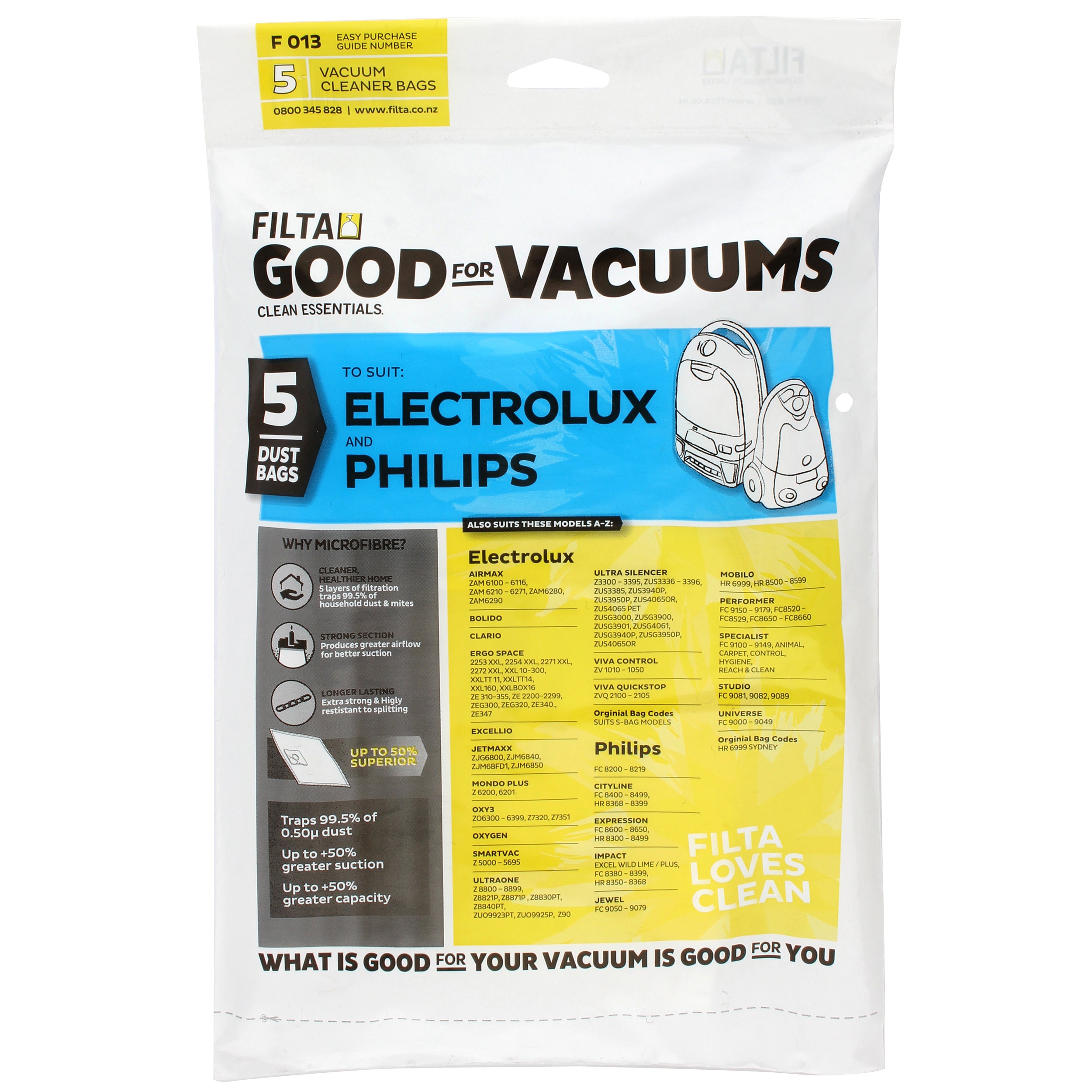 Vac Bags ELECTROLUX F013 x 5
