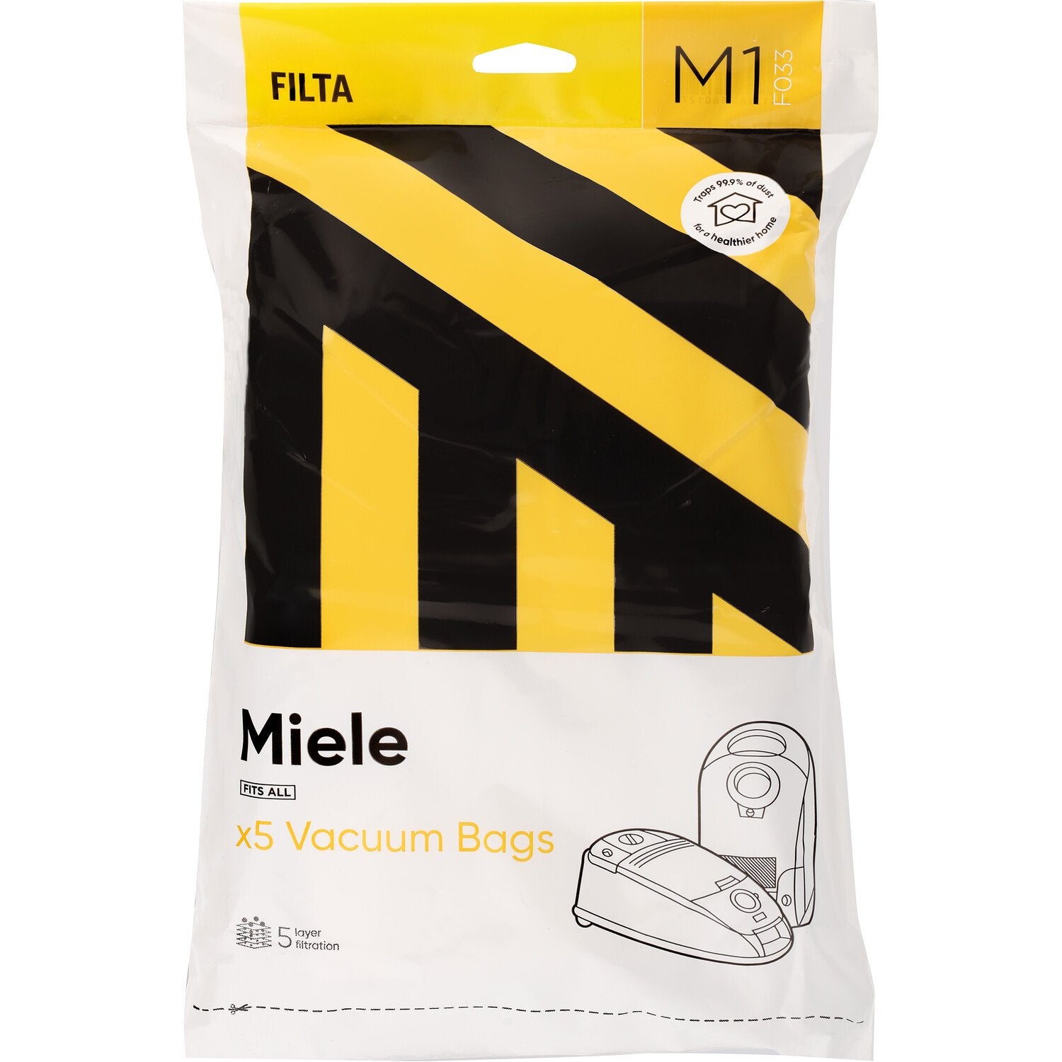 Vac Bags for MIELE F033 16012 x 5