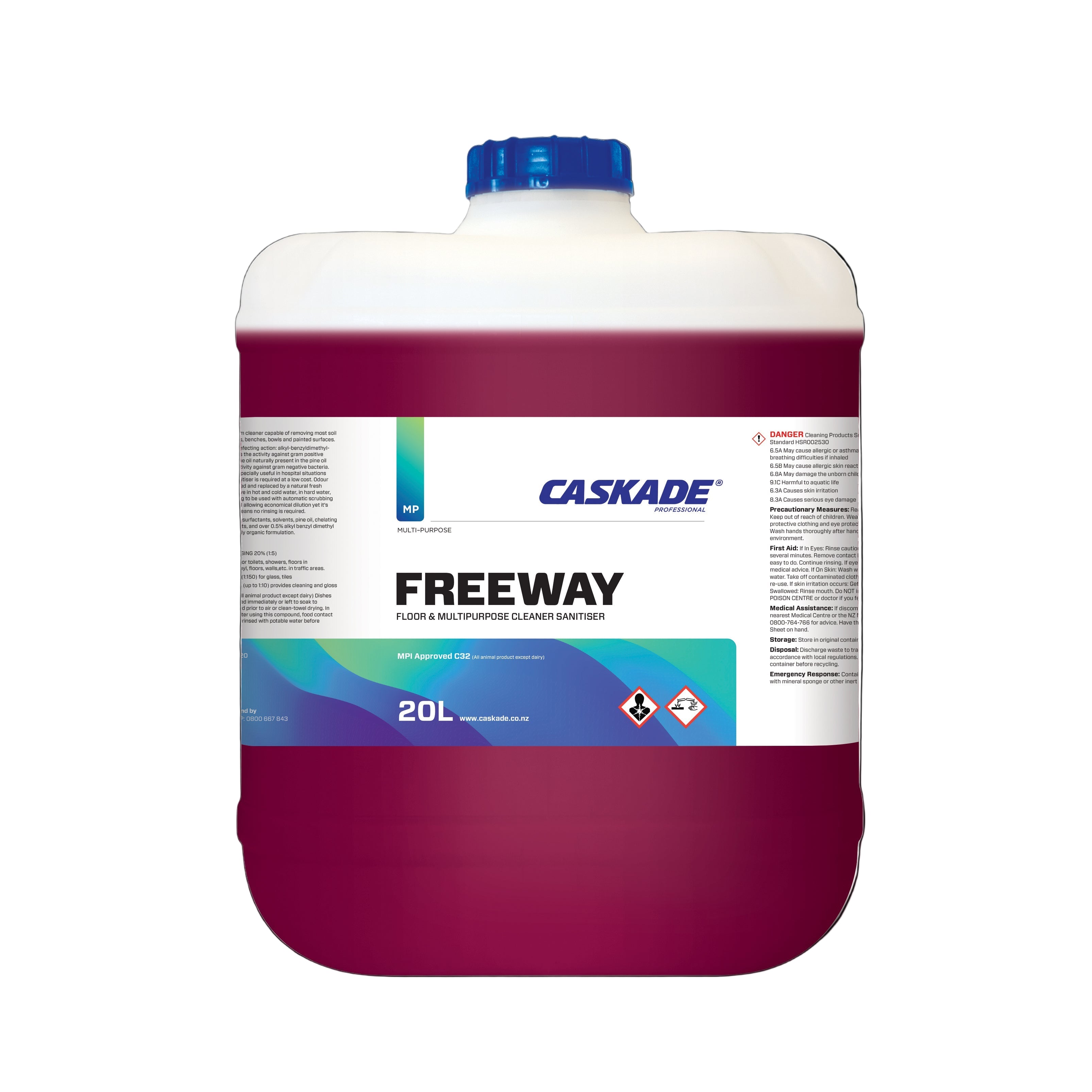 CASKADE Freeway Floor & Multipurpose Cleaner Sanitiser 20L
