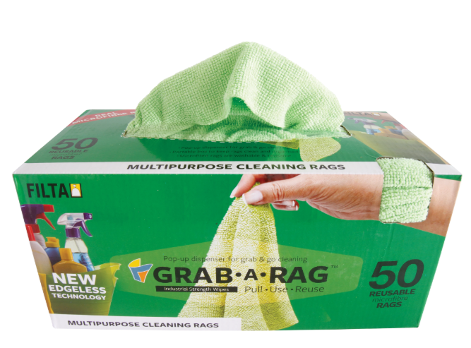GRAB-A-RAG Microfibre GREEN Rags 50/box – Northland Cleaning Supplies