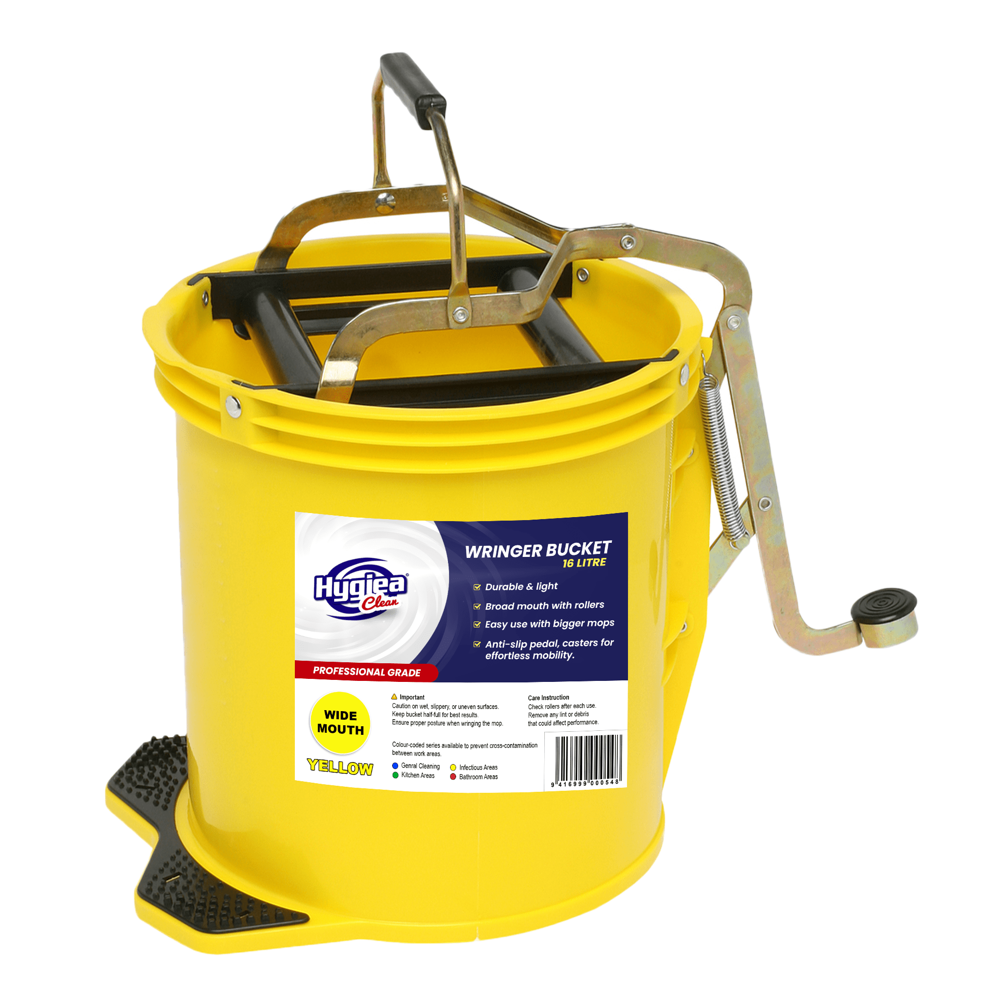 16L HYGIEA Wringer Bucket Yellow