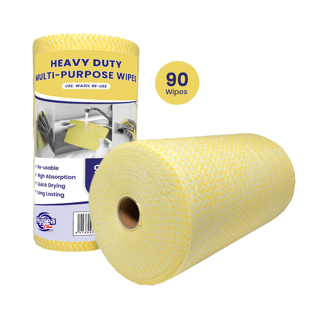 Cloths Hygiea Yellow WIPES H/duty 45m/Roll