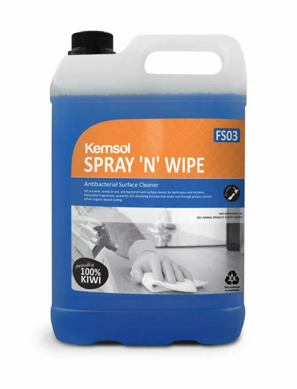 SPRAY 'N' WIPE Antibacterial Cleaner KEMSOL 5L