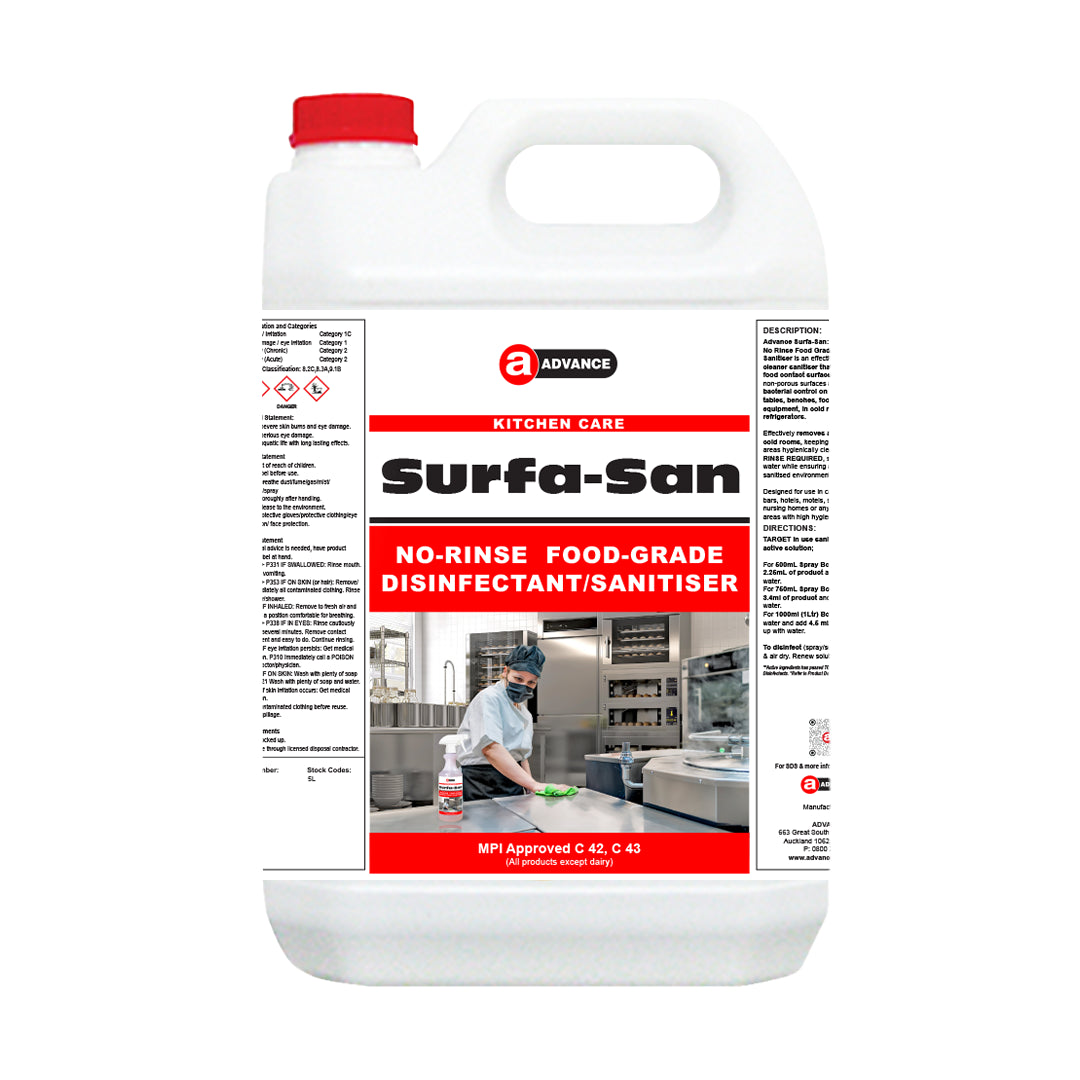 Surfa-San Food Grade No Rinse Sanitiser 5L