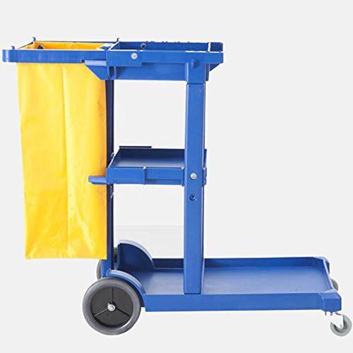 Janitor Trolley Blue complete with Yellow Bag MC610