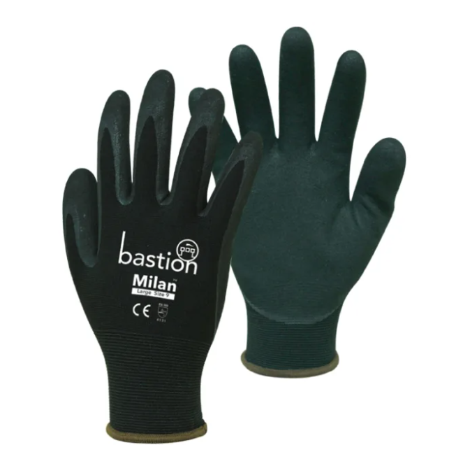 Gloves MILAN Nylon BLACK Large (9) PAIR
