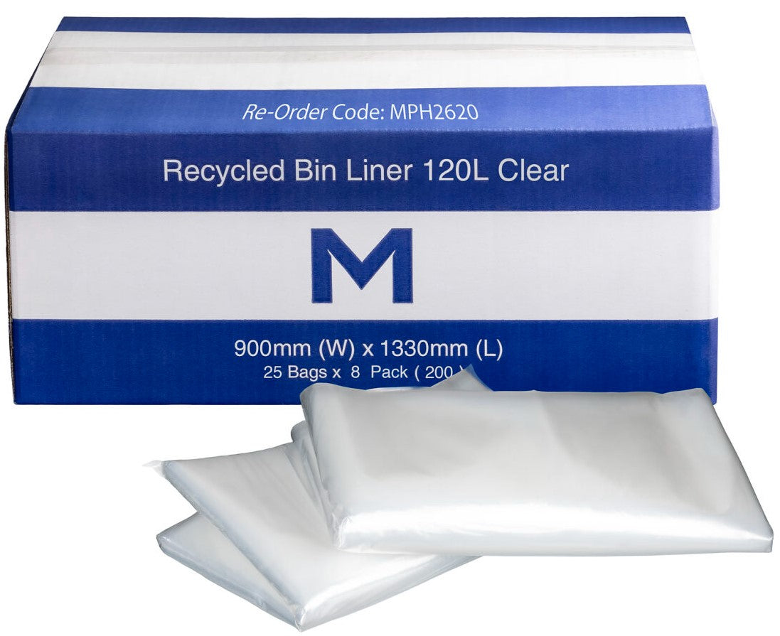 Rub Bags 120L Clear MPH2620 x 200/ctn