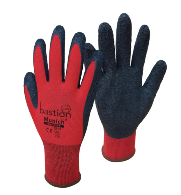 Gloves MUNICH Nylon RED Medium (8) PAIR