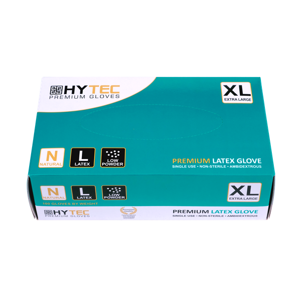 Gloves Hytec LATEX XLarge L/P 10pkt/ctn