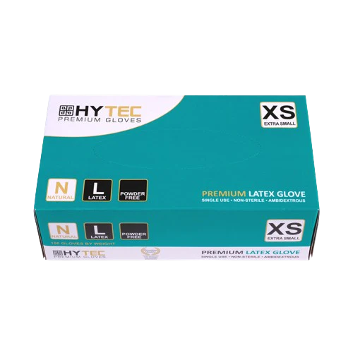 Gloves Hytec LATEX Xsmall P/F 10pkt/ctn