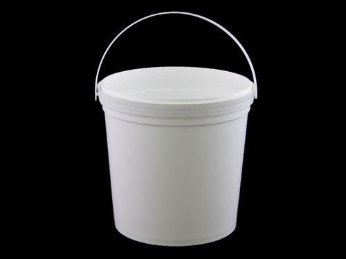 10L White Plastic Pail with Lid