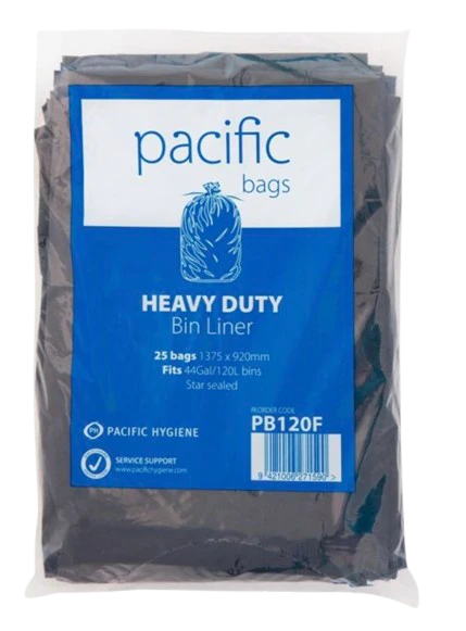 Rub Bags 120L Clear PBR120F x 150/ctn