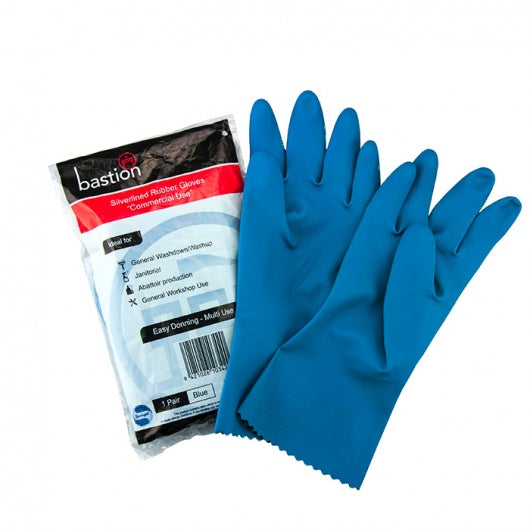 Gloves RUBBER BLUE Silverlined Small 100/701 x 144/ctn