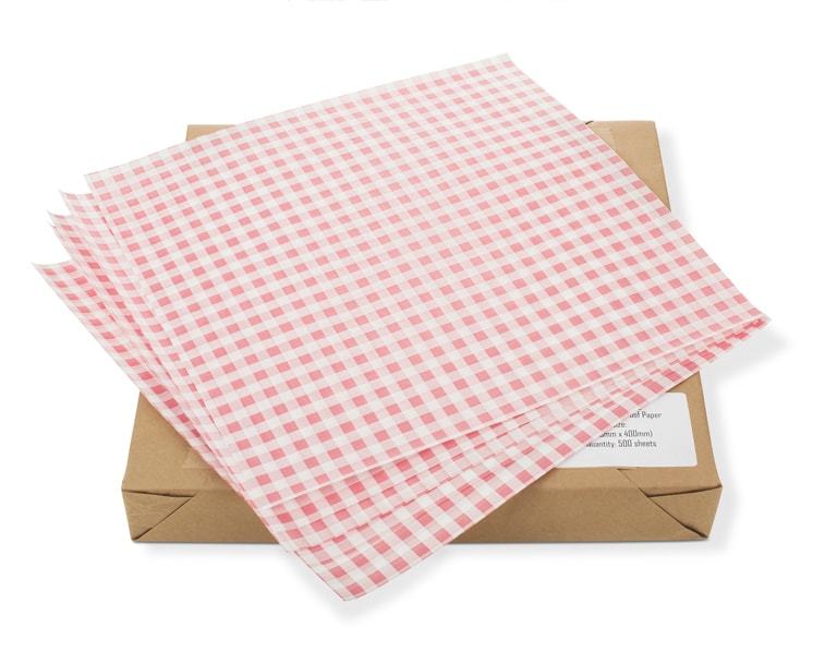 Red Checkered Deli Wrap 400x400 x 500 sheets