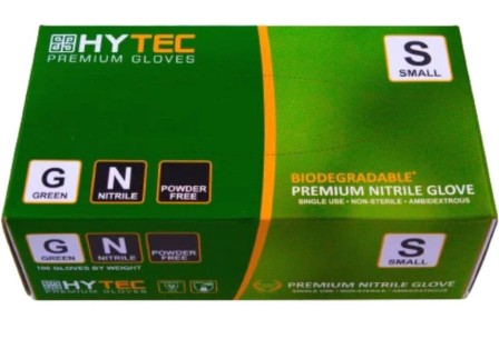 Gloves Hytec NITRILE GREEN Small P/F 10pkt/ctn