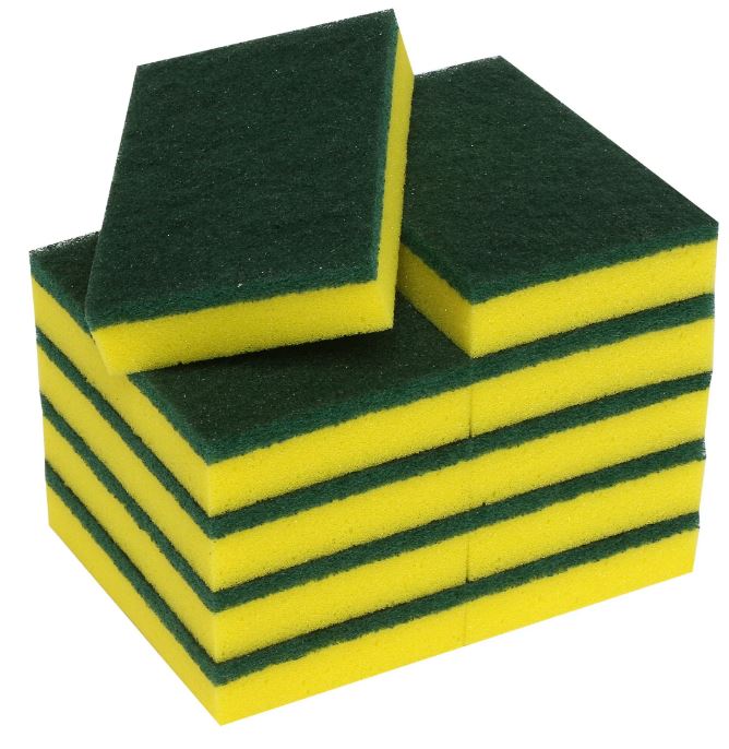 HAND PAD Scourer/Sponge Green/Yellow H/duty x 10
