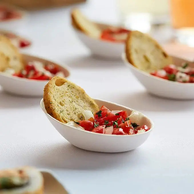 Bagasse Egg Shape Dish 8 x 4.8 x 2.7 cm DT70 (100)