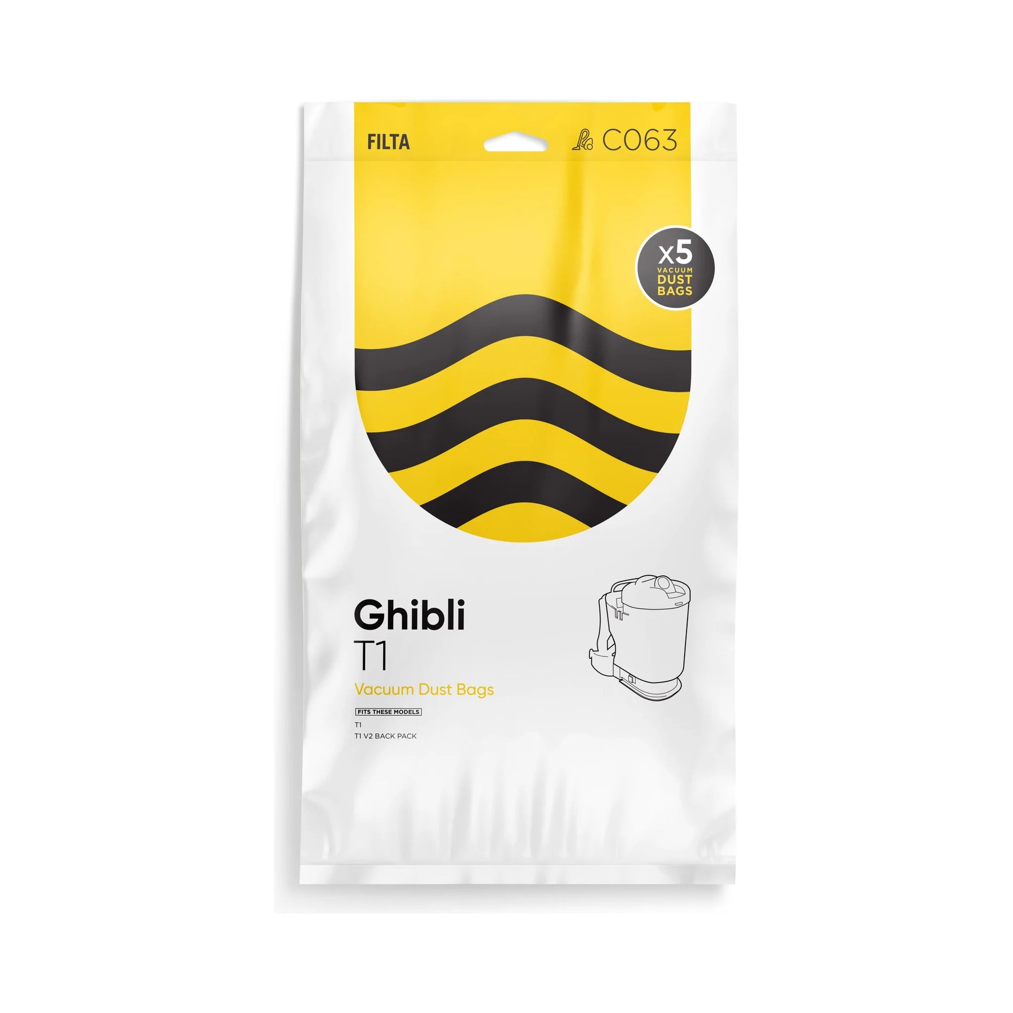 Vac Bags for GHIBLI T1 BACKPACK Synthetic C063 20099 x 5