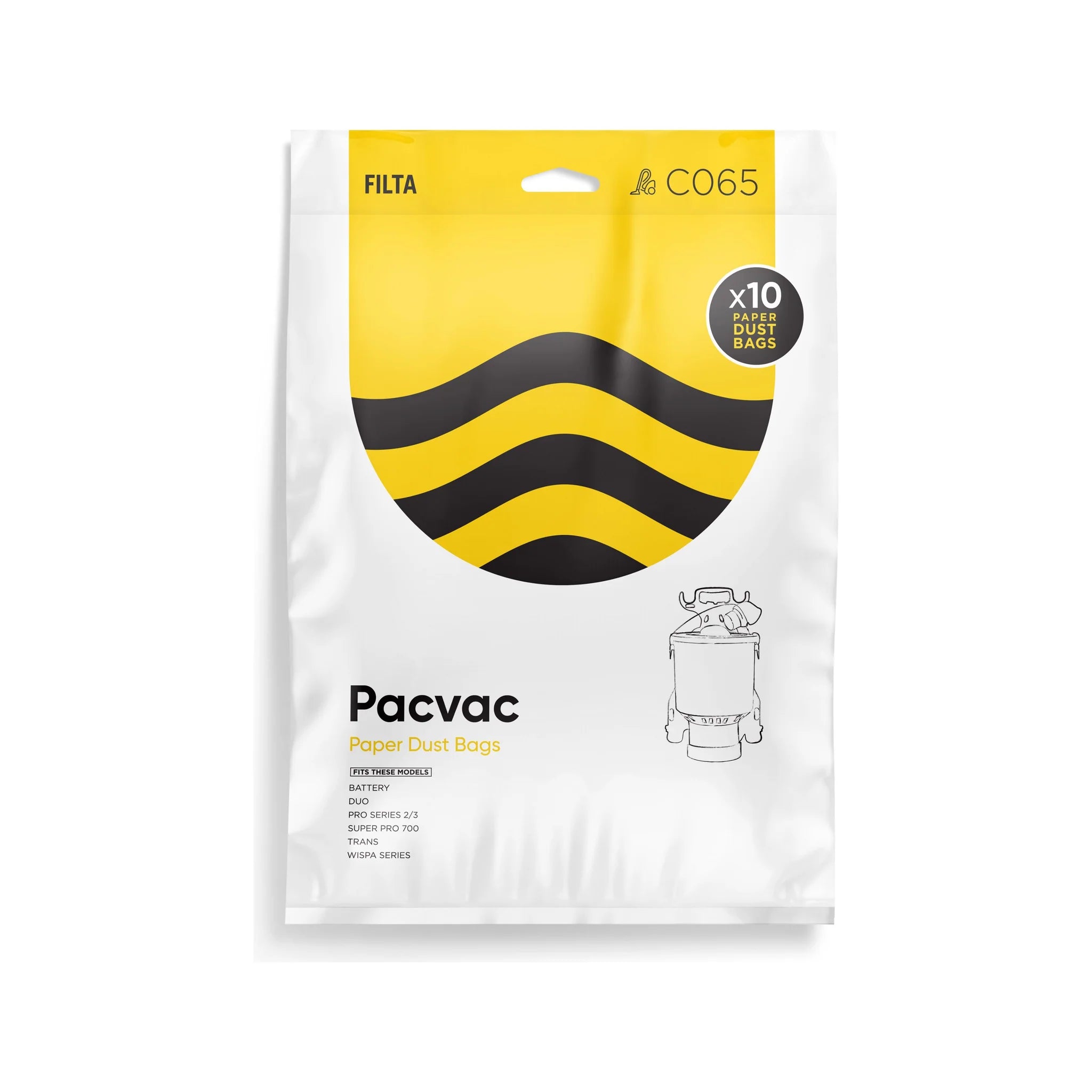 Vac PAPER BAG for PACVAC C065 x 10